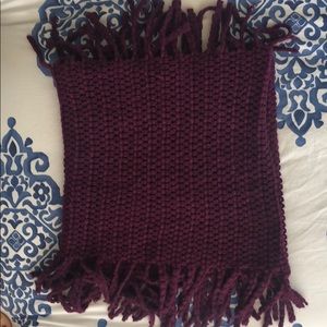 Purple Fringe Infinity Scarf